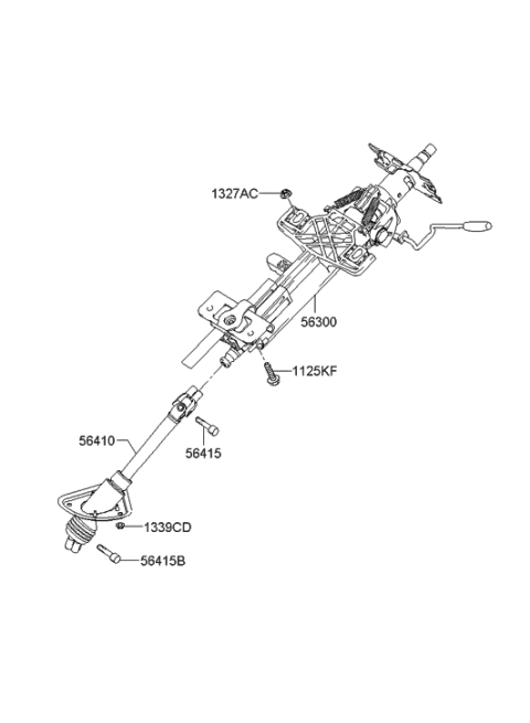 2010 Hyundai Genesis Column & Shaft Assembly-Steering Diagram for 56310-3K200