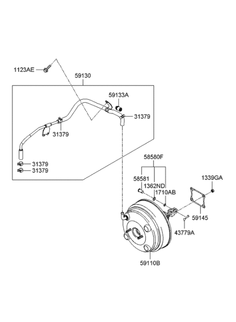 2005 Hyundai Sonata New Body Style (Korean) Power Brake Booster Diagram