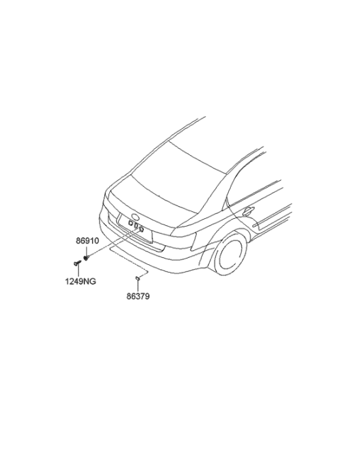 2005 Hyundai Sonata New Body Style (Korean) Back Panel Garnish Diagram