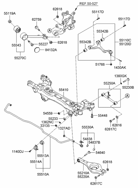 2005 Hyundai Sonata New Body Style (Korean) Rear Suspension Control Arm Diagram