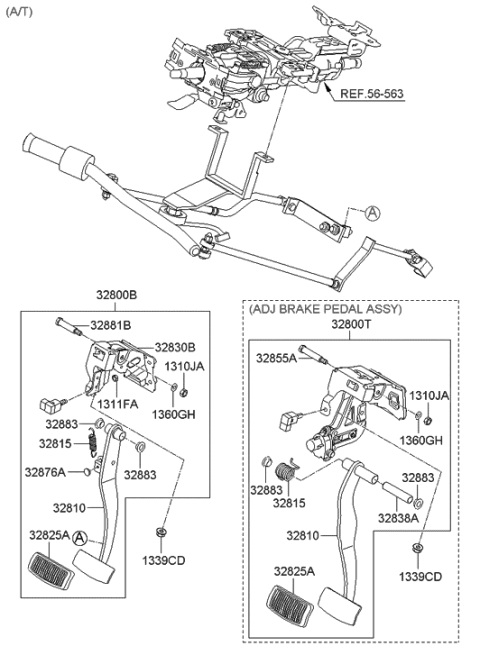 2005 Hyundai Sonata New Body Style (Korean) Clutch & Brake Pedal Diagram 2
