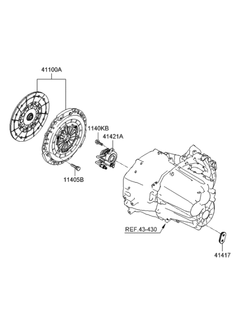 2005 Hyundai Sonata New Body Style (Korean) Clutch & Release Fork (MTA) Diagram