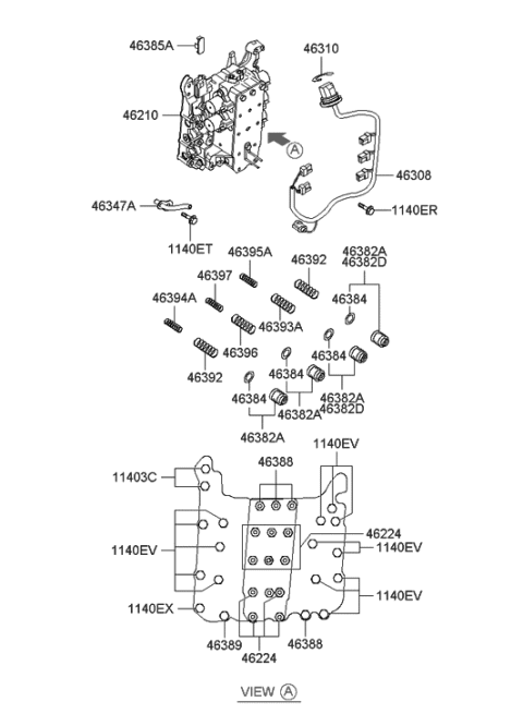 2005 Hyundai Sonata New Body Style (Korean) Transmission Valve Body Diagram 1