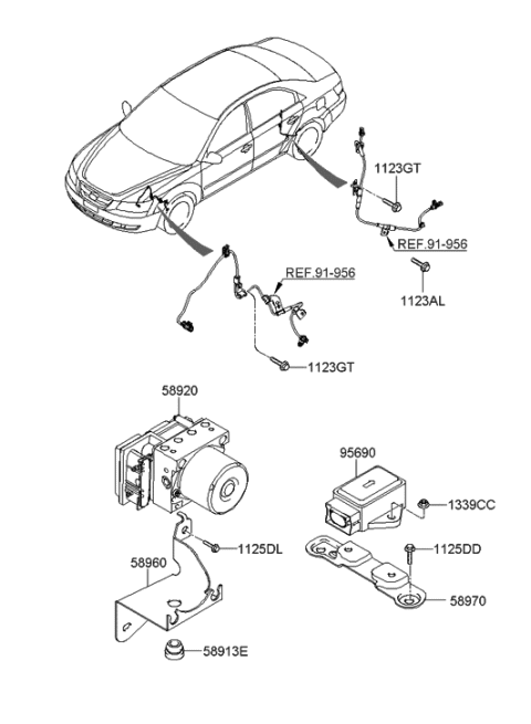 2005 Hyundai Sonata New Body Style (Korean) Hydraulic Module Diagram