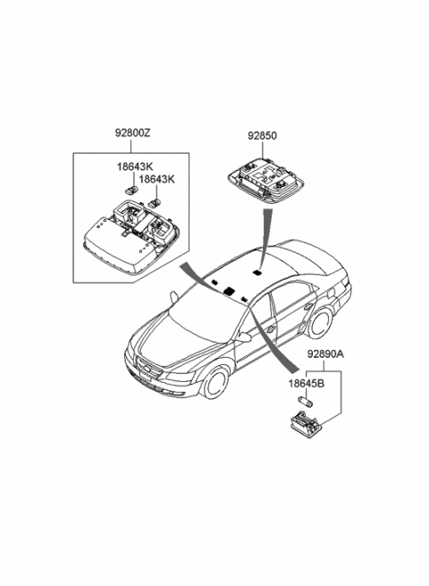 2005 Hyundai Sonata New Body Style (Korean) Room Lamp Diagram