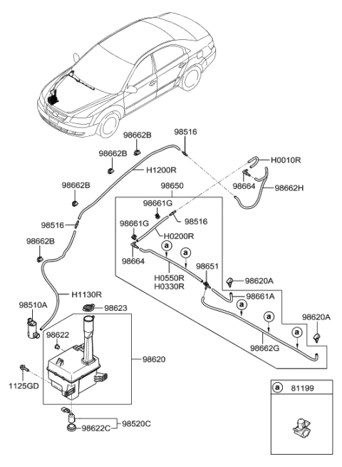 2005 Hyundai Sonata New Body Style (Korean) Windshield Washer Diagram