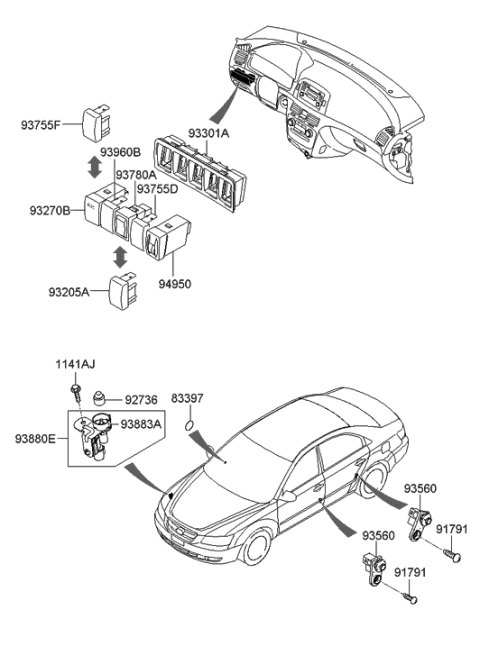 2005 Hyundai Sonata New Body Style (Korean) Switch Diagram