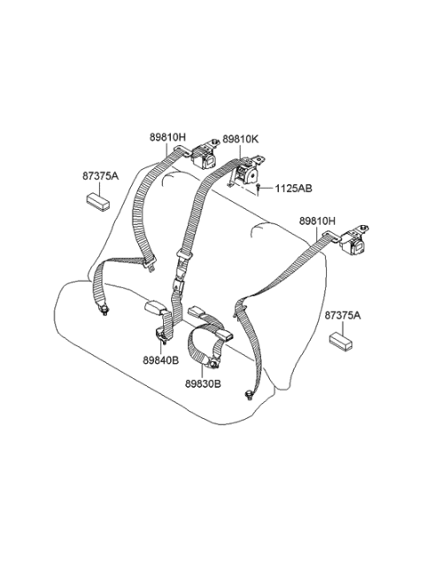 2005 Hyundai Sonata Rear Seat Belt Diagram