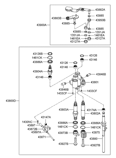 2005 Hyundai Sonata Gear Shift Control (MTM) Diagram 2