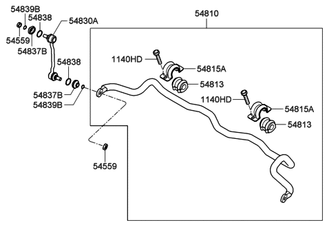 2005 Hyundai Sonata New Body Style (Korean) Front Stabilizer Bar Diagram