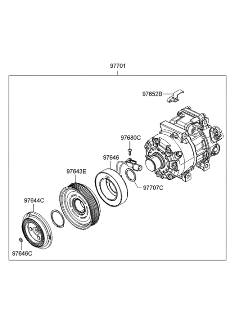 2005 Hyundai Sonata New Body Style (Korean) A/C System-Compressor Diagram