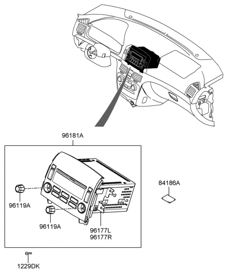 2005 Hyundai Sonata AM/FM/6CD Infinity-S Diagram for 00202-F6005-FZFLT