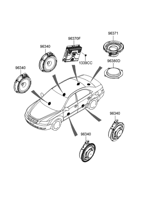 2005 Hyundai Sonata New Body Style (Korean) Speaker Diagram