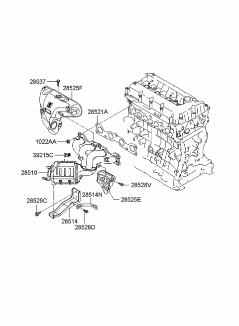 2010 Hyundai Genesis Protector-Heat Upper Diagram for 28525-25100