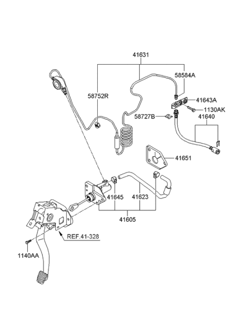 2005 Hyundai Sonata New Body Style (Korean) Clutch & Master Cylinder (MTA) Diagram