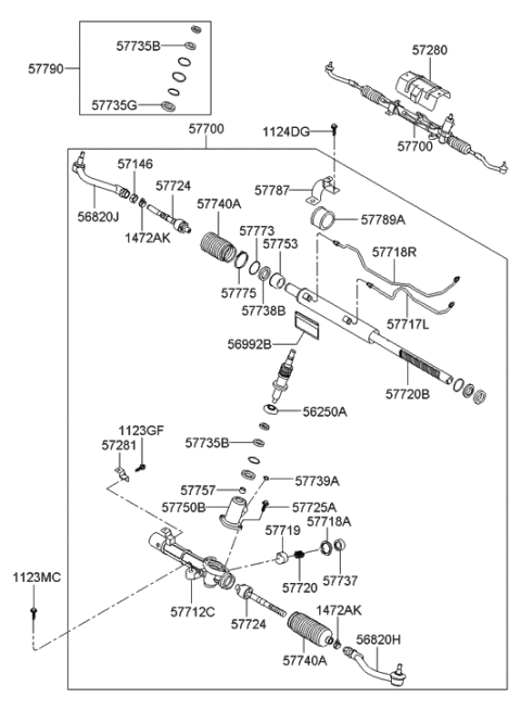 2005 Hyundai Sonata Power Steering Gear Box Diagram