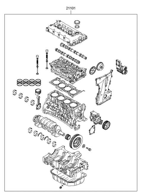 2005 Hyundai Sonata New Body Style (Korean) Sub Engine Assy Diagram