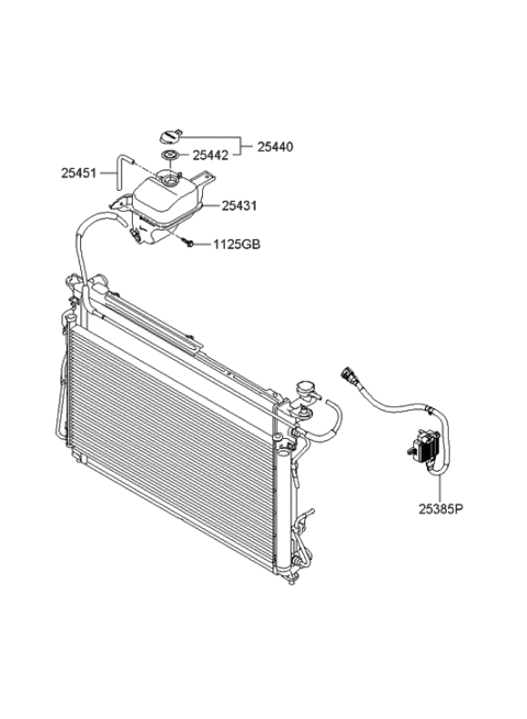 2005 Hyundai Sonata Radiator Hose & Reservoir Tank Diagram 2