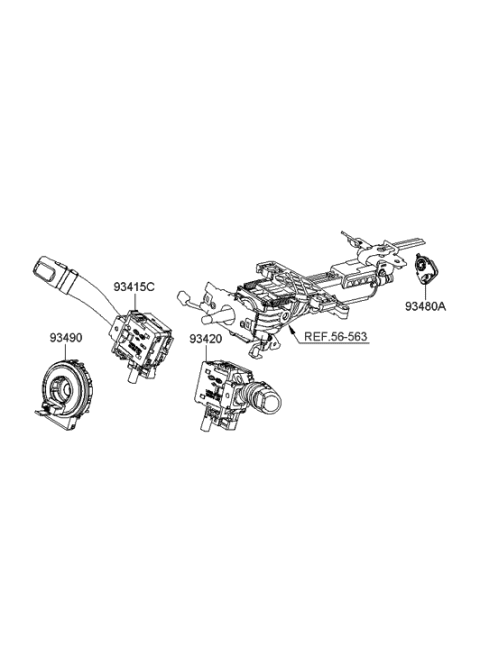 2005 Hyundai Sonata New Body Style (Korean) Multifunction Switch Diagram