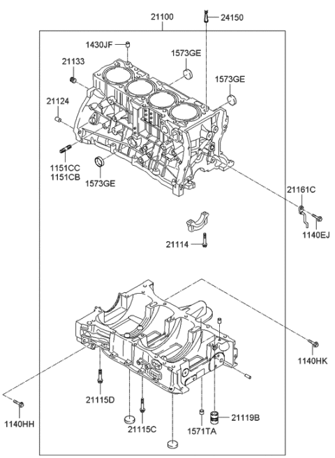 2005 Hyundai Sonata Cylinder Block Diagram