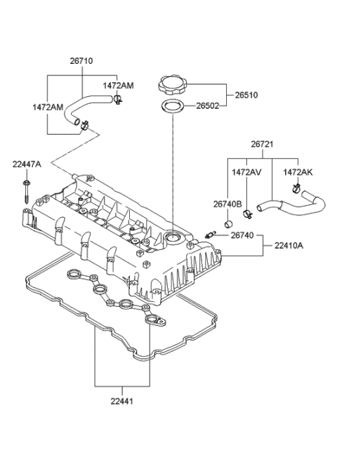 2005 Hyundai Sonata New Body Style (Korean) Rocker Cover Diagram