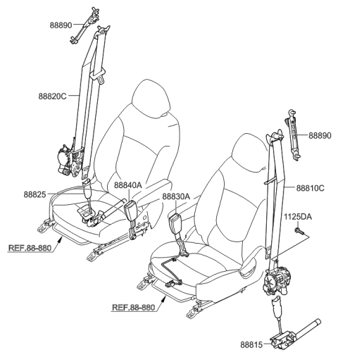 2015 Hyundai Accent Front Seat Belt Diagram