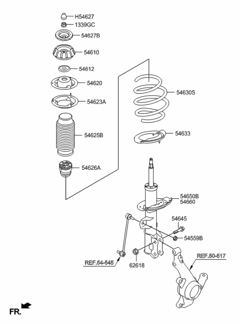 2015 Hyundai Accent Front Spring & Strut Diagram