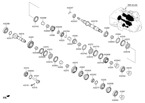 2015 Hyundai Accent Ring-SYNCHRONIZER(3RD) Diagram for 43394-26212