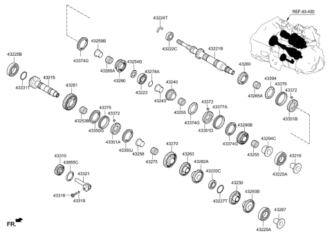 1988 Hyundai Sonata Ring-SYNCHRONIZER(3RD) Diagram for 43394-26212