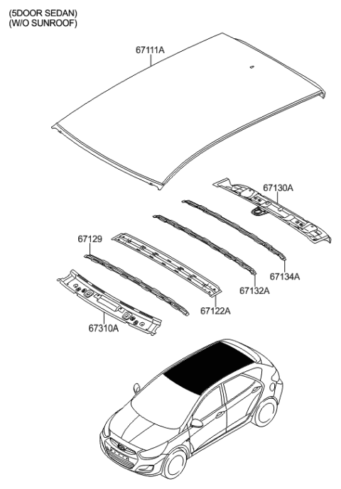 2015 Hyundai Accent Roof Panel Diagram 2