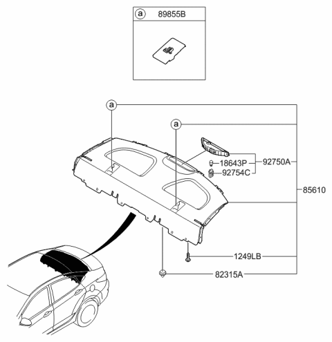 2016 Hyundai Accent Rear Package Tray Diagram