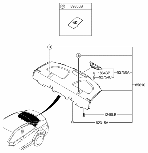 2017 Hyundai Accent Rear Package Tray Diagram