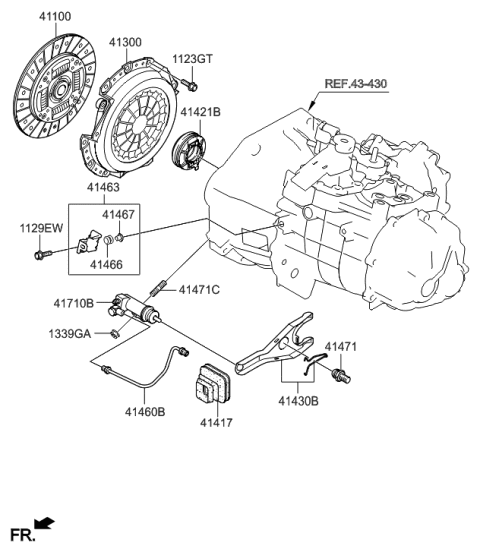 2015 Hyundai Accent Clutch & Release Fork Diagram