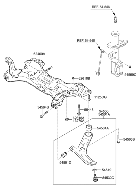 2017 Hyundai Accent Front Suspension Crossmember Diagram