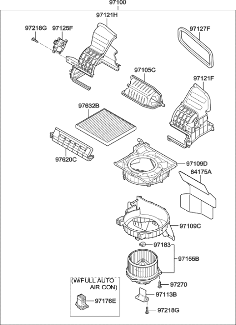 2016 Hyundai Accent Case-Intake,RH Diagram for 97121-1R010