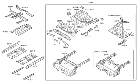 2015 Hyundai Accent Floor Panel Diagram