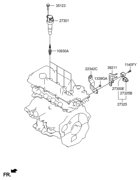 2017 Hyundai Accent Spark Plug & Cable Diagram