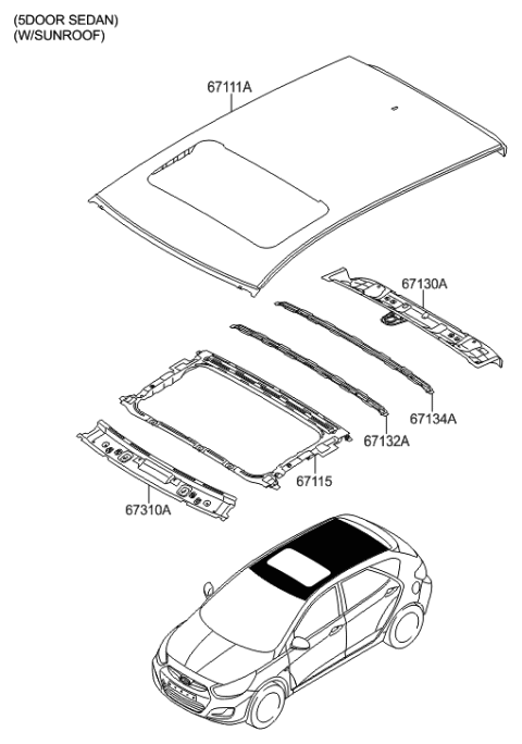 2016 Hyundai Accent Roof Panel Diagram 3