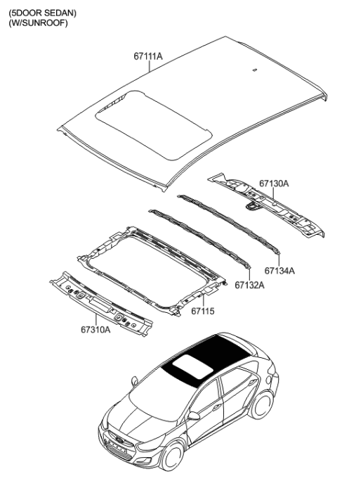 2017 Hyundai Accent Roof Panel Diagram 3