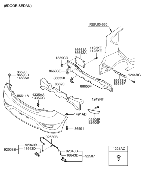 2017 Hyundai Accent Rear Bumper Diagram 2