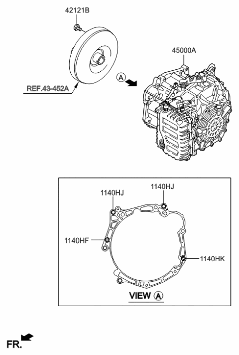 2015 Hyundai Accent Transaxle Assy-Auto Diagram