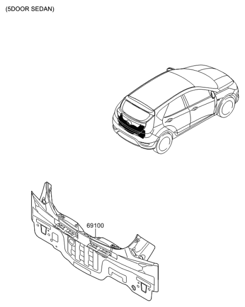 2015 Hyundai Accent Back Panel & Trunk Lid Diagram 2