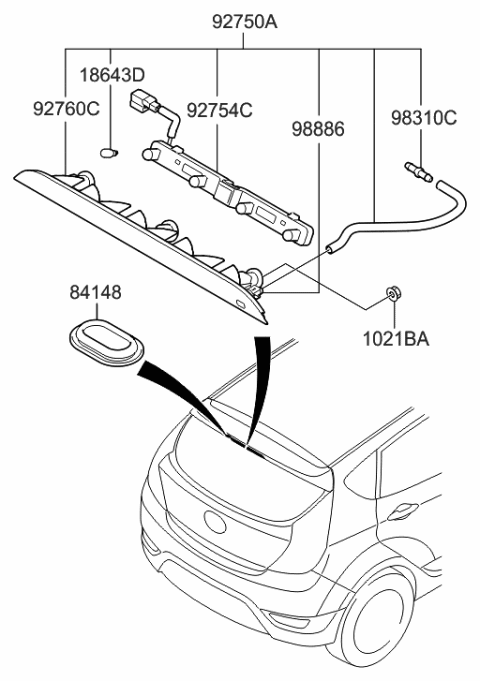 2017 Hyundai Accent High Mounted Stop Lamp Diagram