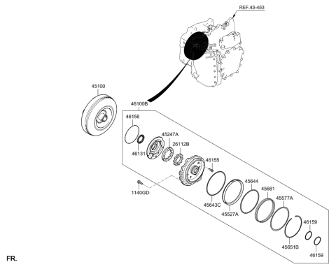 2015 Hyundai Accent Oil Pump & TQ/Conv-Auto Diagram