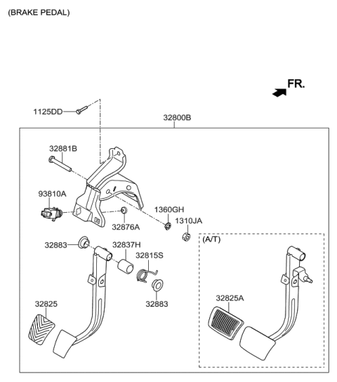 2015 Hyundai Accent Brake & Clutch Pedal Diagram 1