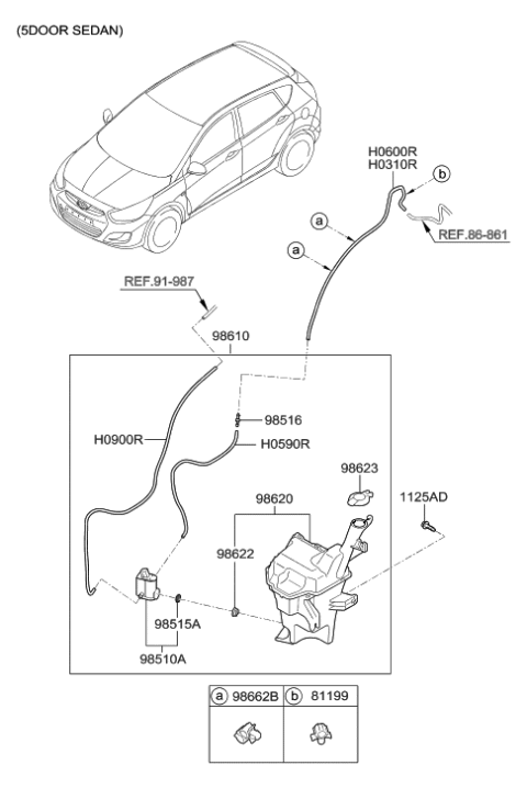 2015 Hyundai Accent Windshield Washer Diagram 2