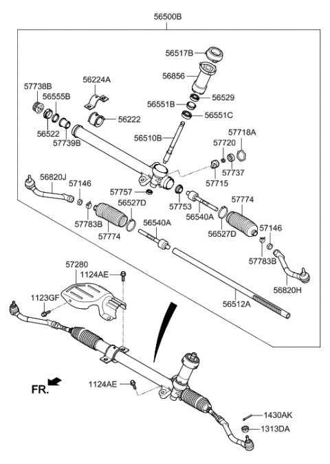 2015 Hyundai Accent Power Steering Gear Box Diagram