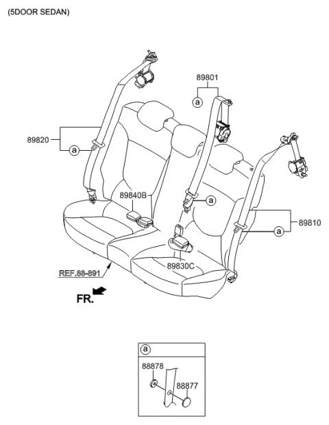 2015 Hyundai Accent Rear Seat Belt Diagram 2