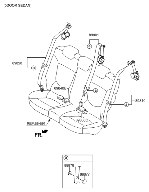 2016 Hyundai Accent Rear Seat Belt Diagram 2