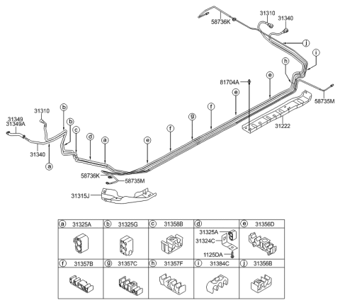 2017 Hyundai Accent Clip Diagram for 31384-1R000